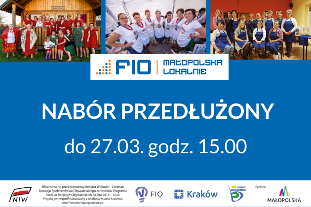 Przedłużony nabór w konkursie grantowym FIO Małopolska Lokalnie