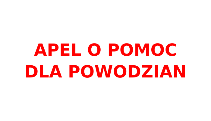 APEL O POMOC DLA POWODZIAN